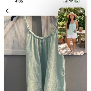 Nwt universal thread  Light Green Camisole Top braided trim